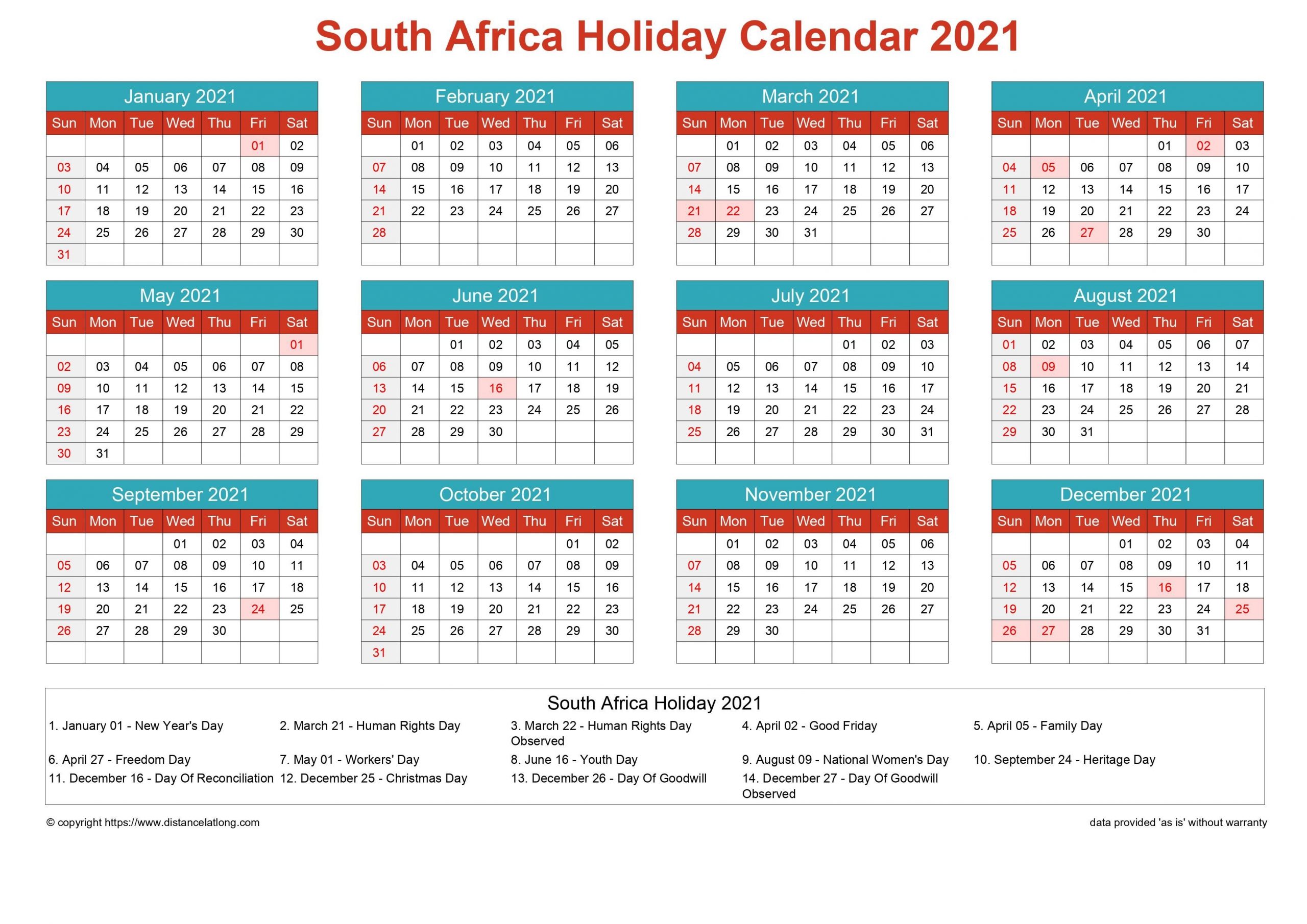 Best 2022 Calendar South Africa Pdf