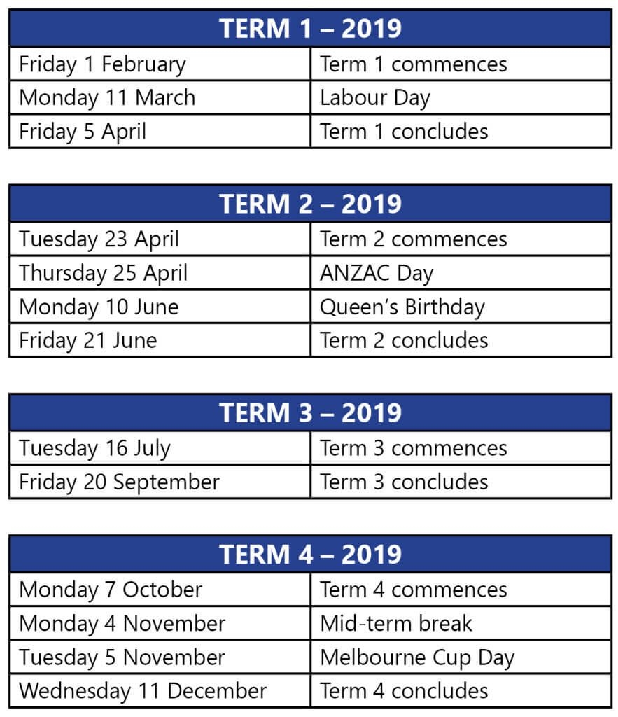 Term Dates - St Pauls Anglican Grammar School