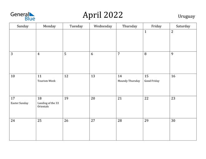 Effective Daily Calendar 2022 April