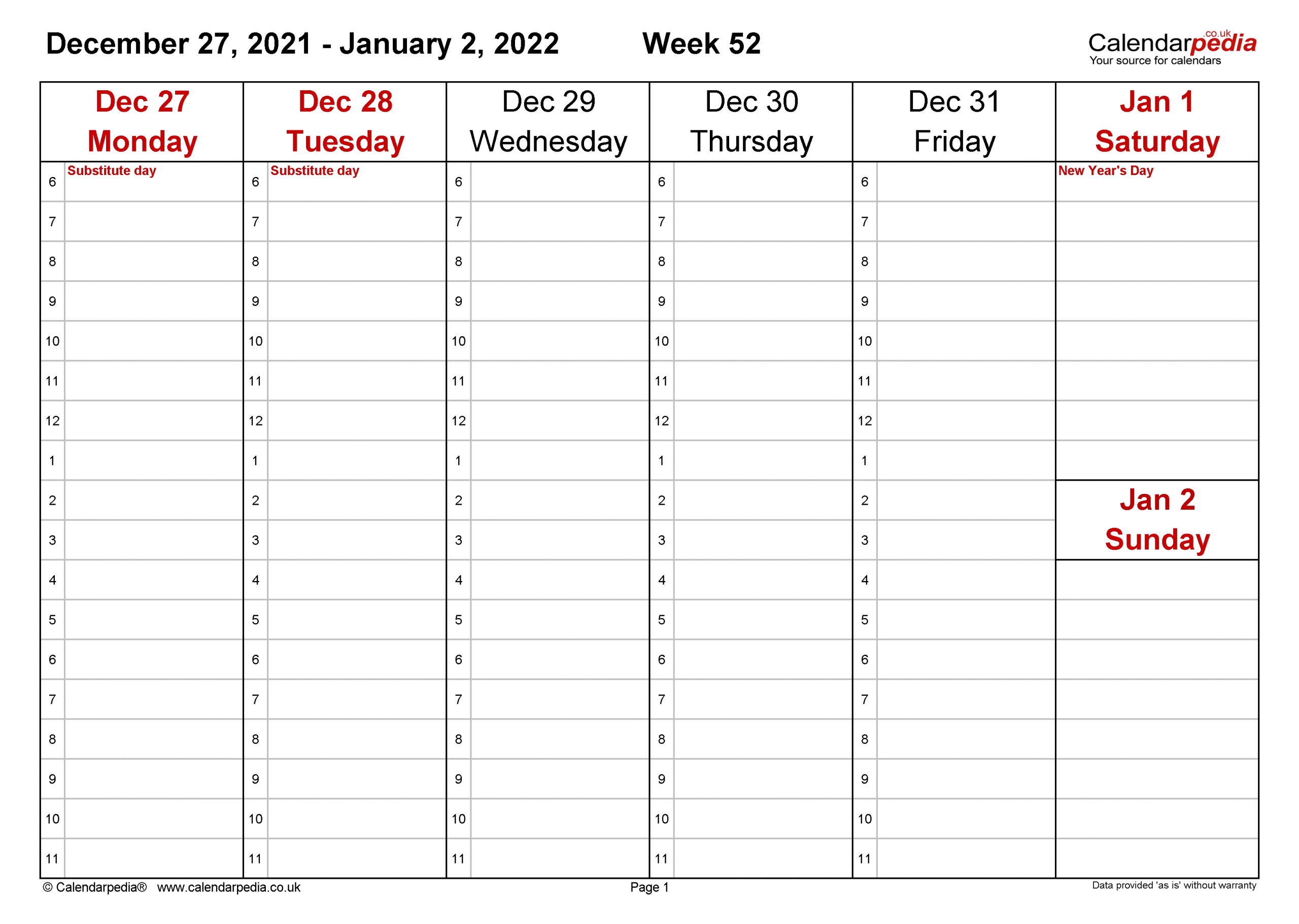 Weekly Calendar 2022 Uk - Free Printable Templates For Excel