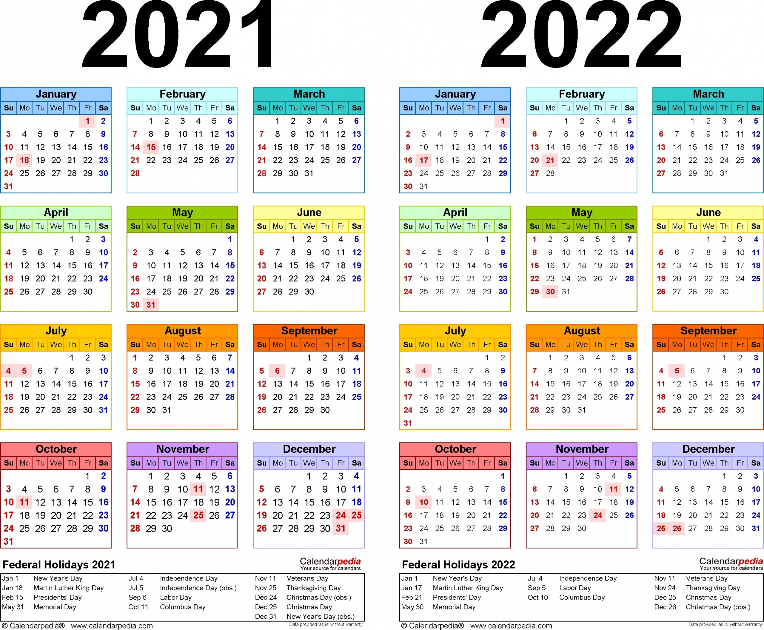 Year Calendar For 2021 | Month Calendar Printable