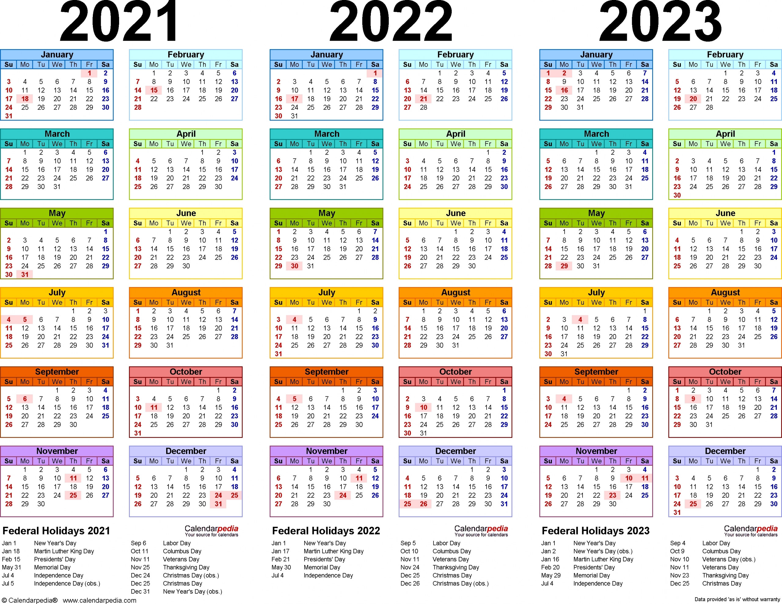 Yearly Calendar 2020 2021 2022 2023 - Calendar Inspiration