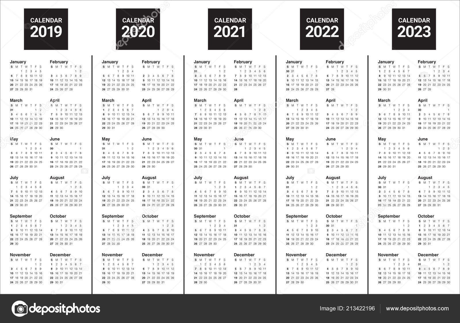 Yearly Calendar 2020 2021 2022 2023 - Calendar Inspiration