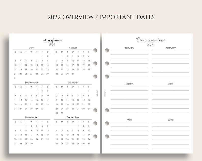 Yearly Calendar Bundle 2021 And 2022 Year-At-A-Glance