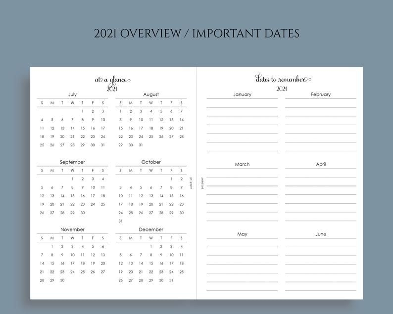 Yearly Calendar Bundle 2021 And 2022 Year-At-A-Glance