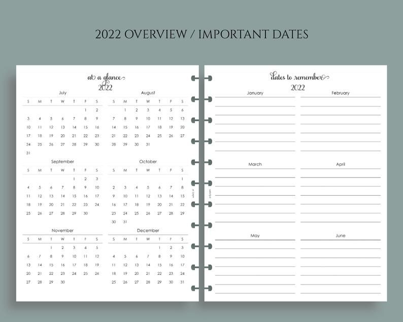 Yearly Calendar Bundle 2021 And 2022 Year-At-A-Glance