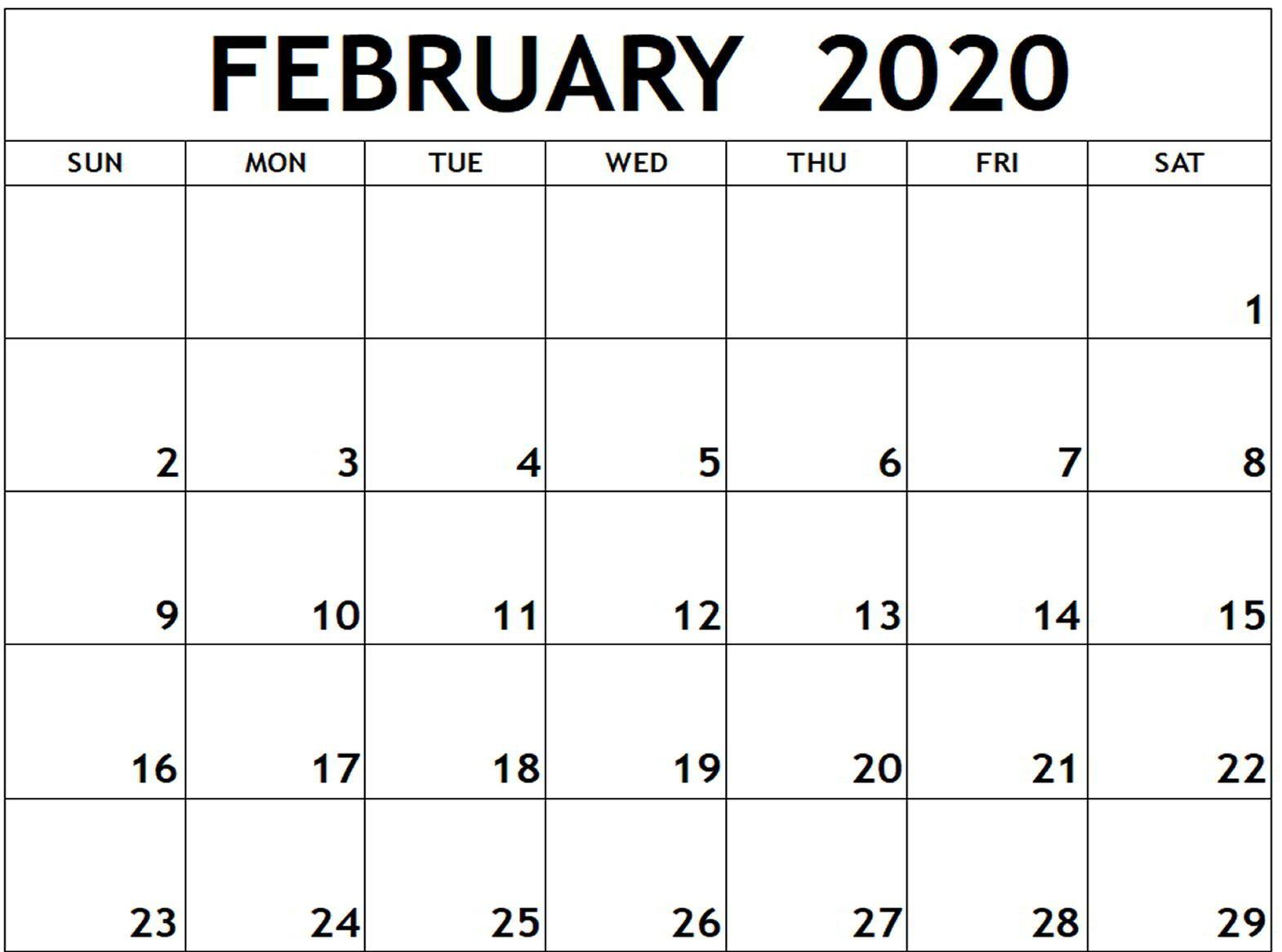 2020 Calendar Printable Pdf - Free Download Printable