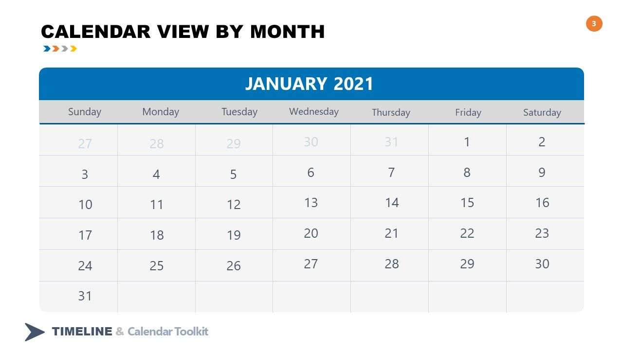 2021 January Calendar Powerpoint Slide - Slidemodel