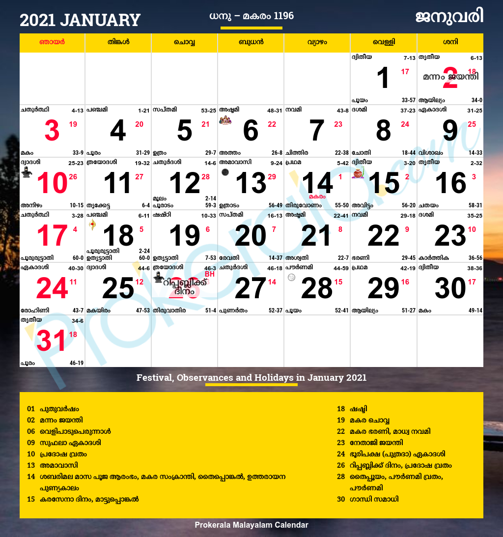 2021 Mathrubhumi Calendar August