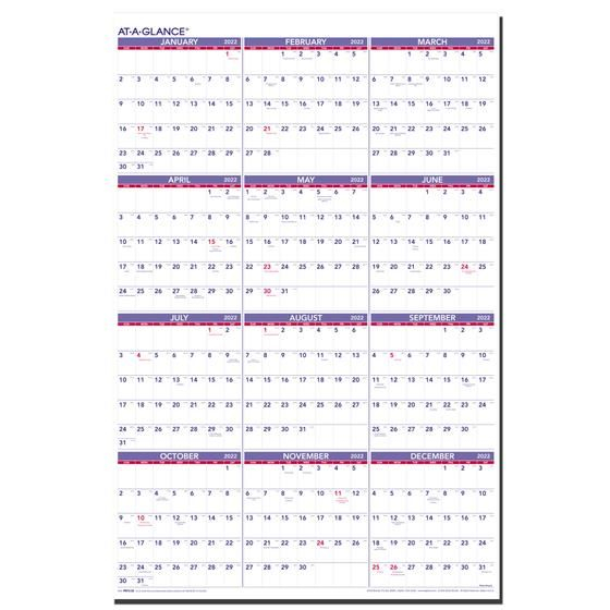 2022 At-A-Glance Pm12-28 Yearly Wall Calendar, 24 X 36