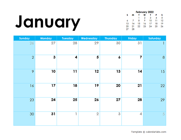 Free Printable Calendar 2022 Pdf Free