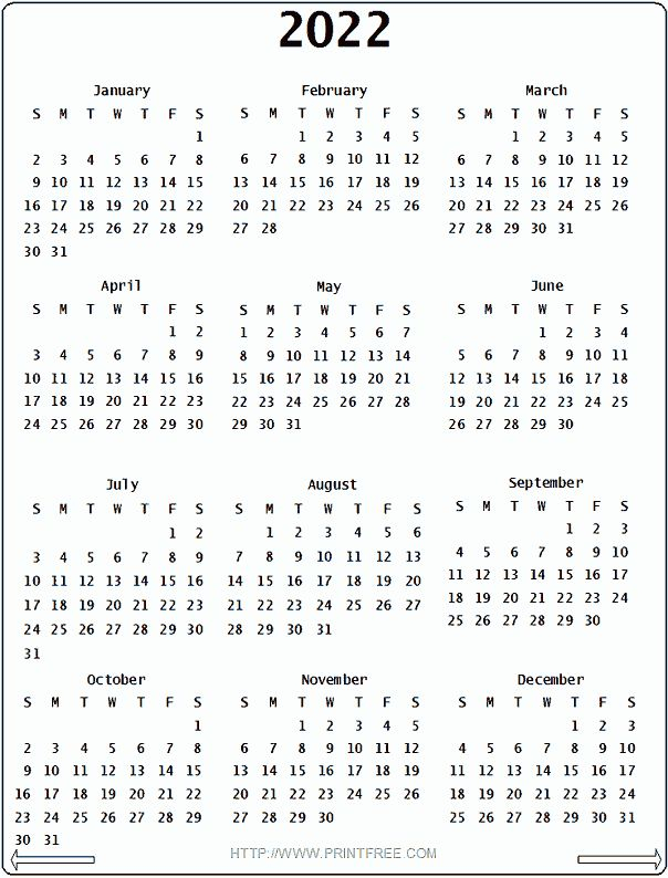 2022 Calendar - Calendar Printable Week