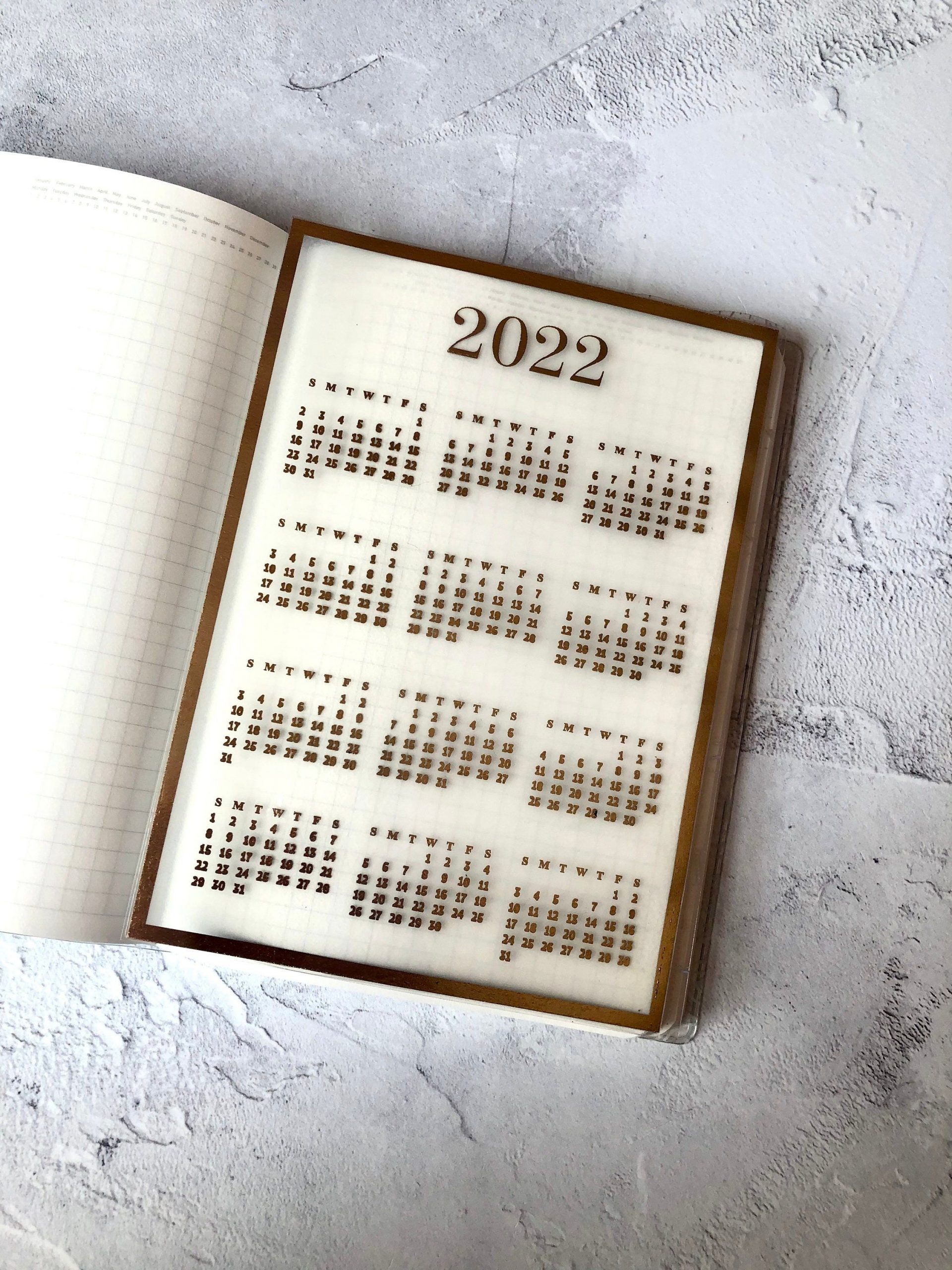 2022 Calendar Year To View Sunday Start Calendar Laminated