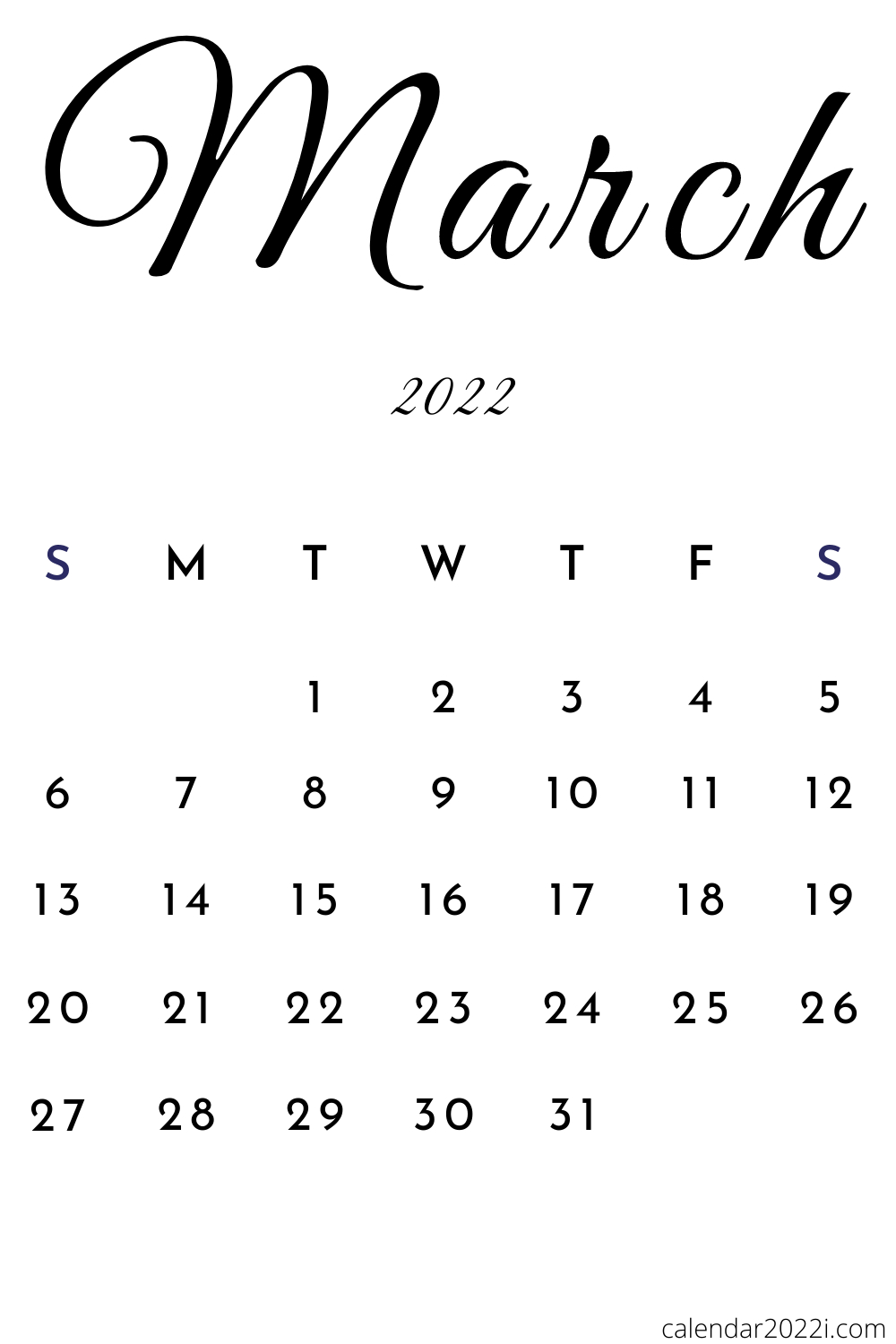 2022 Calligraphy Monthly Calendar | Calendar 2022