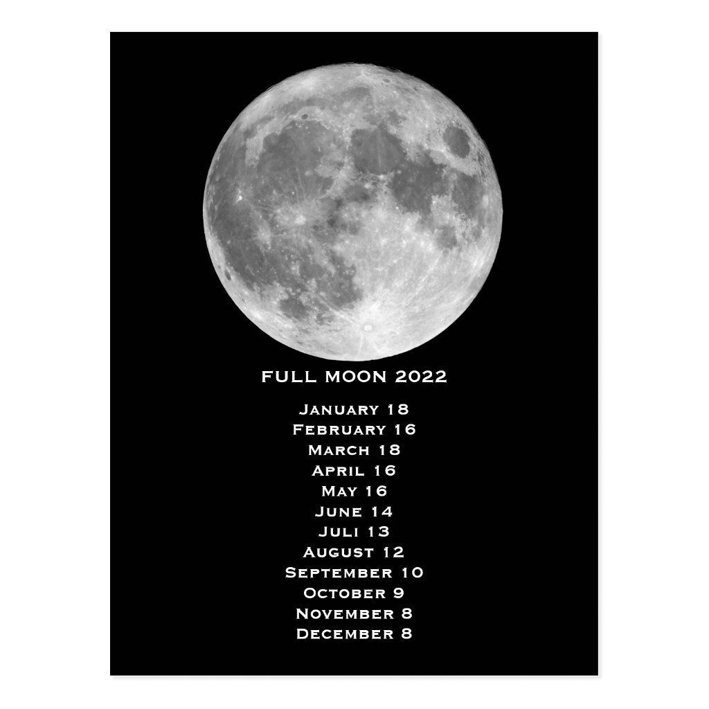 2022 Full Moon Calendar Dates