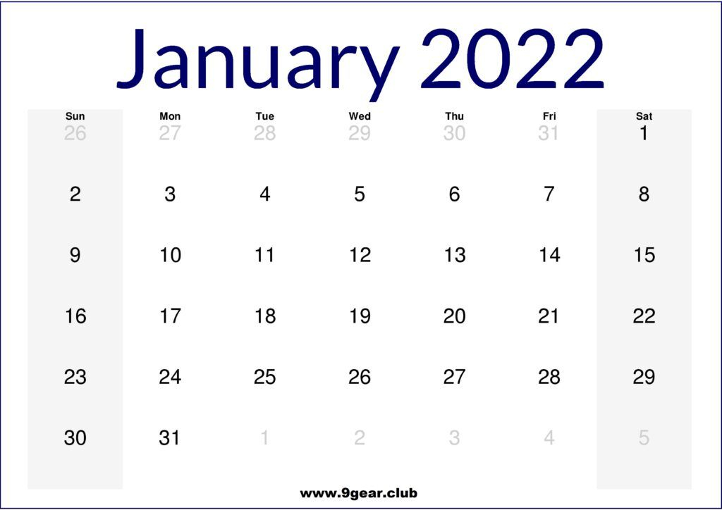 2022 January February March Calendars Printable