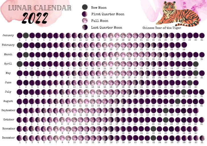 2022 Lunar Calendar Printable - Calendar Weeks