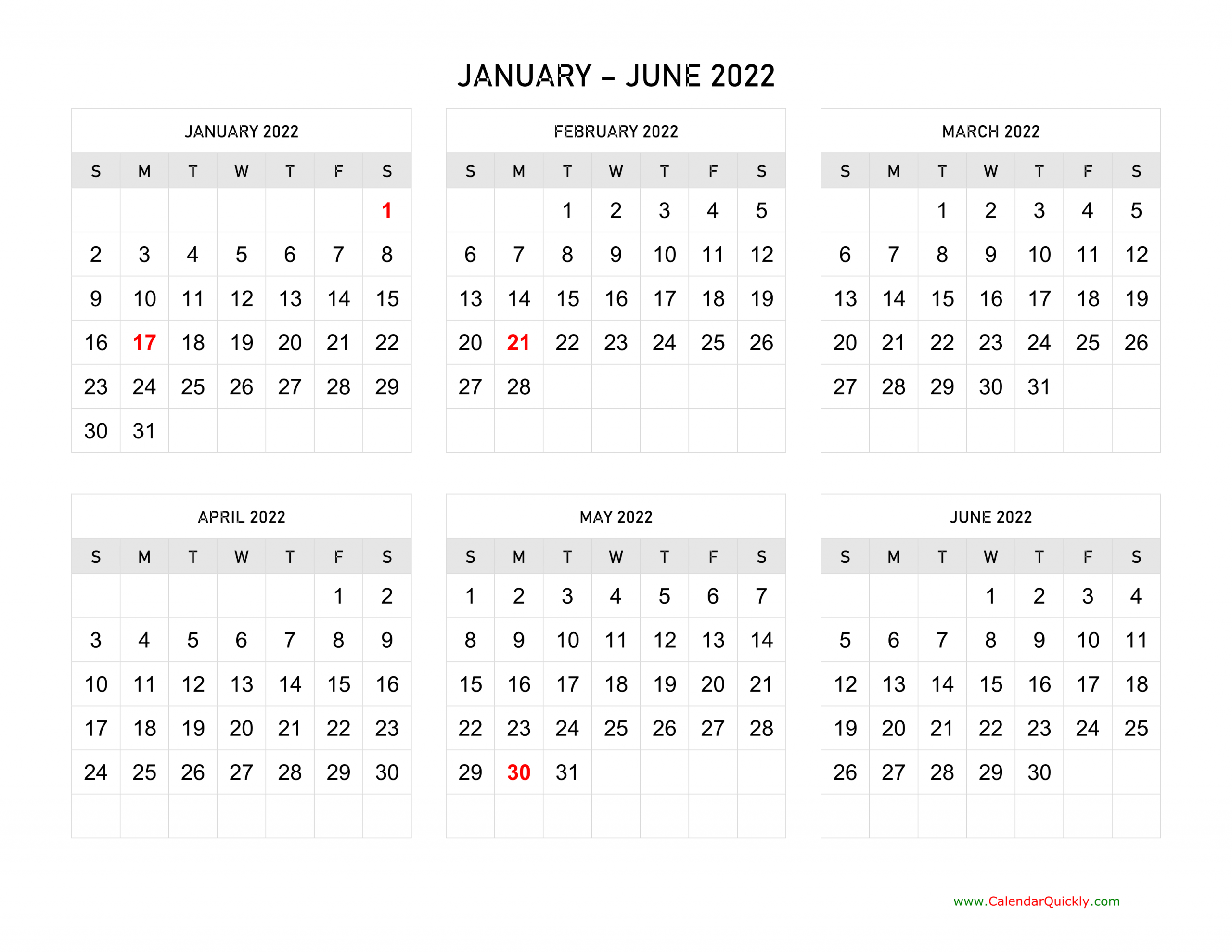 2022 Printable Calendar Vertical / Printable Monthly
