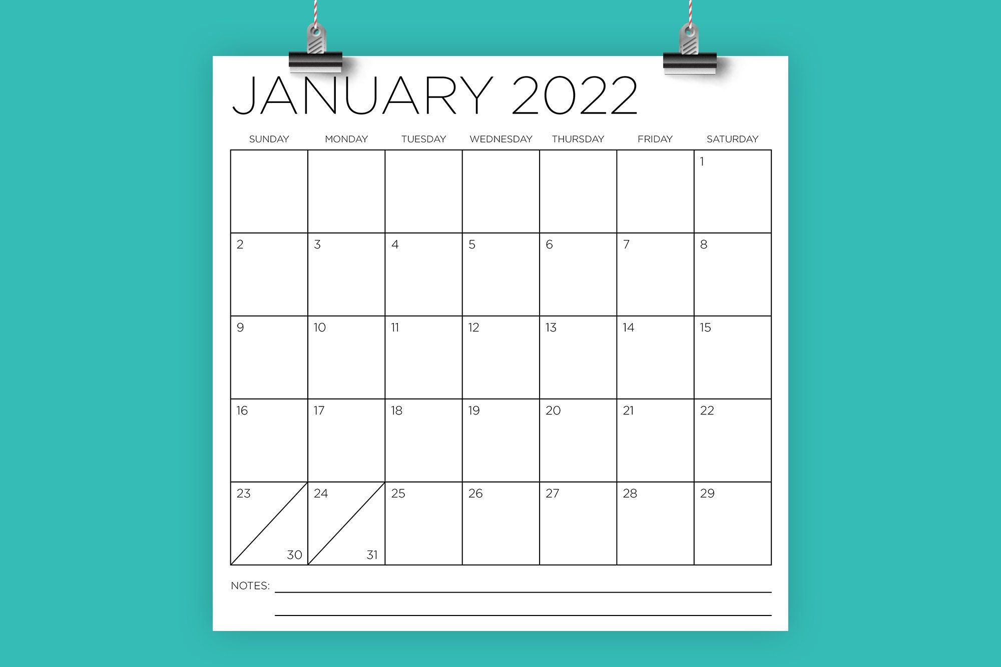 The Free Printable Desk Calendar 2022