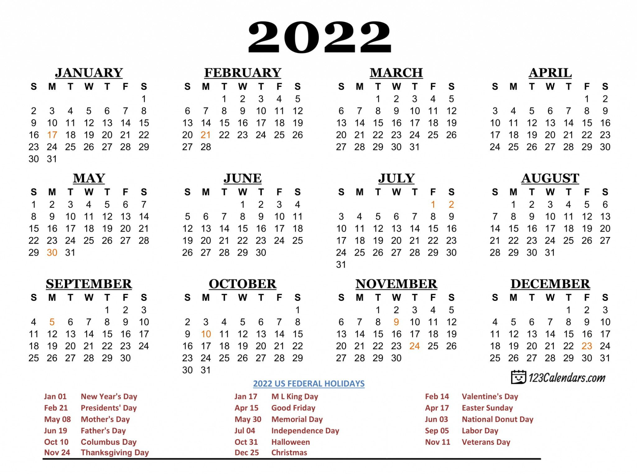 2022 Year Calendar South Africa | 2021 Printable Calendars