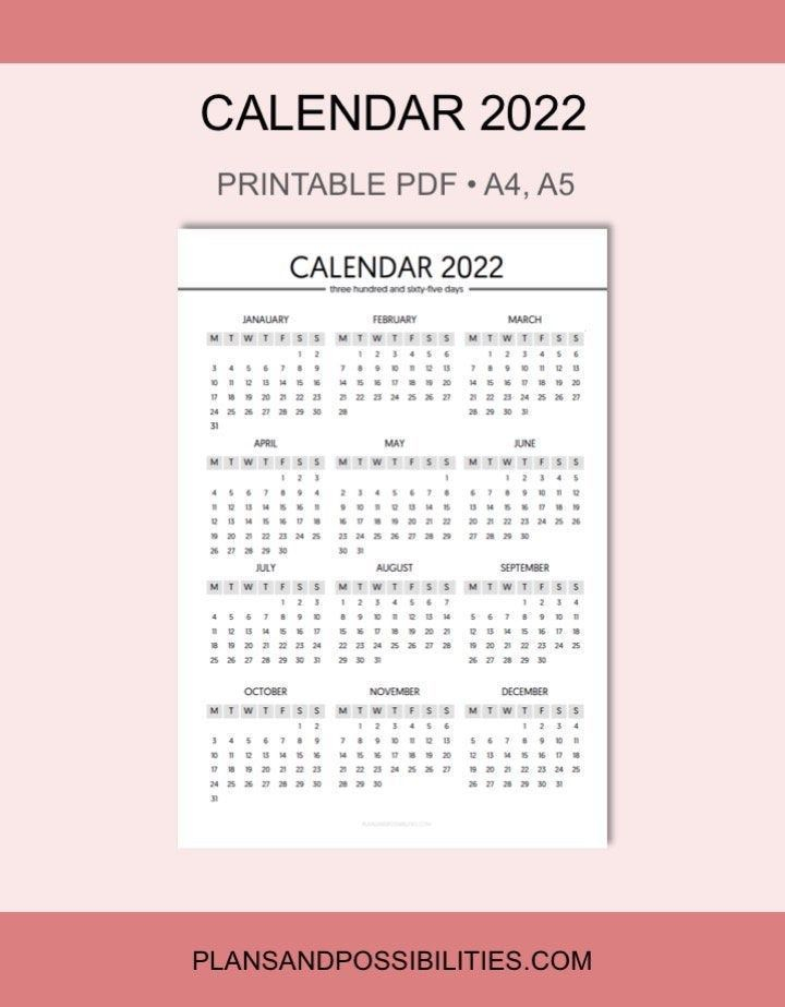 The Diy Printable Calendar 2022