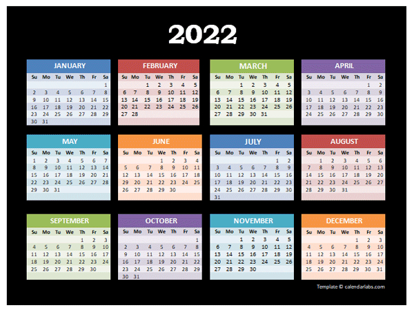 2022 Yearly Calendar For Powerpoint - Free Printable Templates