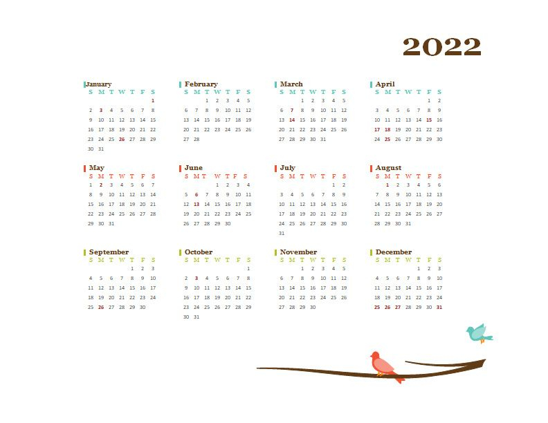 2022 Yearly Hong Kong Calendar Design Template - Free