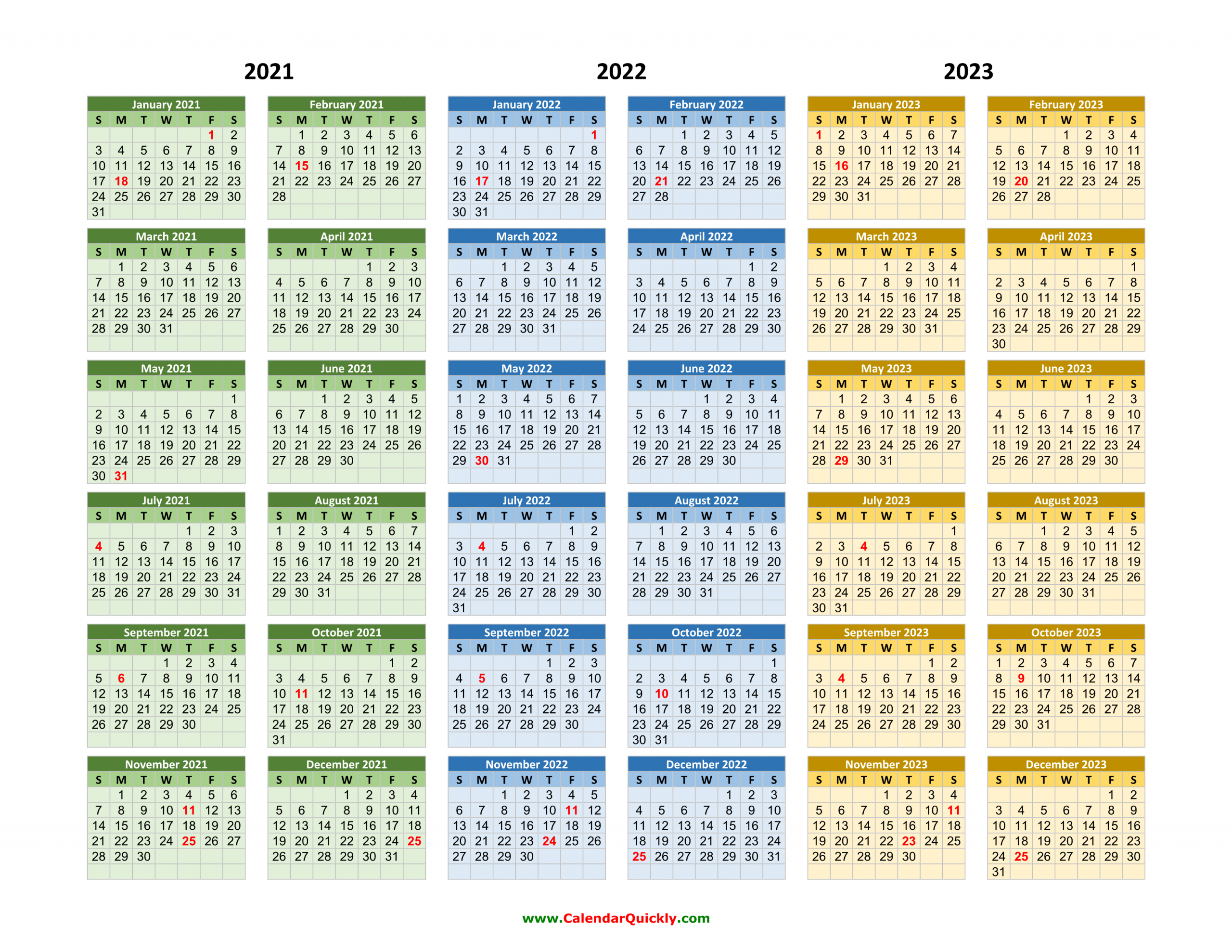 2023 And 2022 Calendar