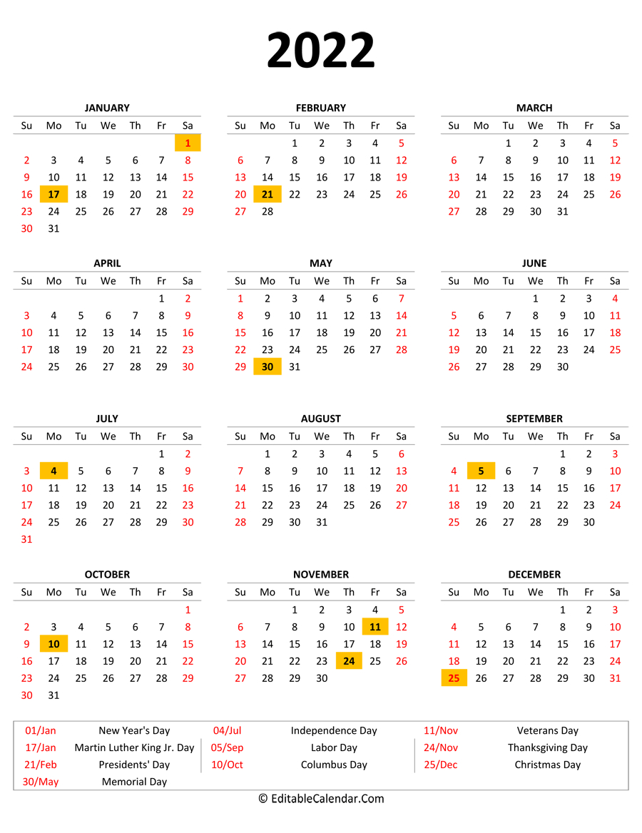 A3 Printable Calendar 2022 | Printable Calendar 2021