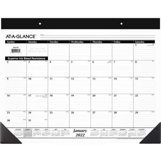 At-A-Glance 2022 Refillable Monthly Desk Pad Calendar