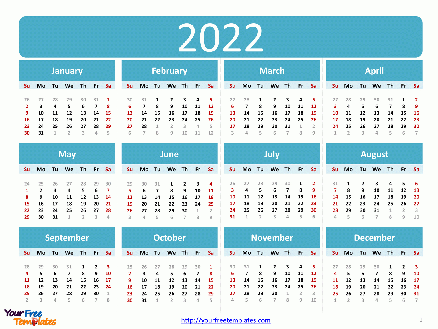 Calendar-2022-1 - Free Powerpoint Template