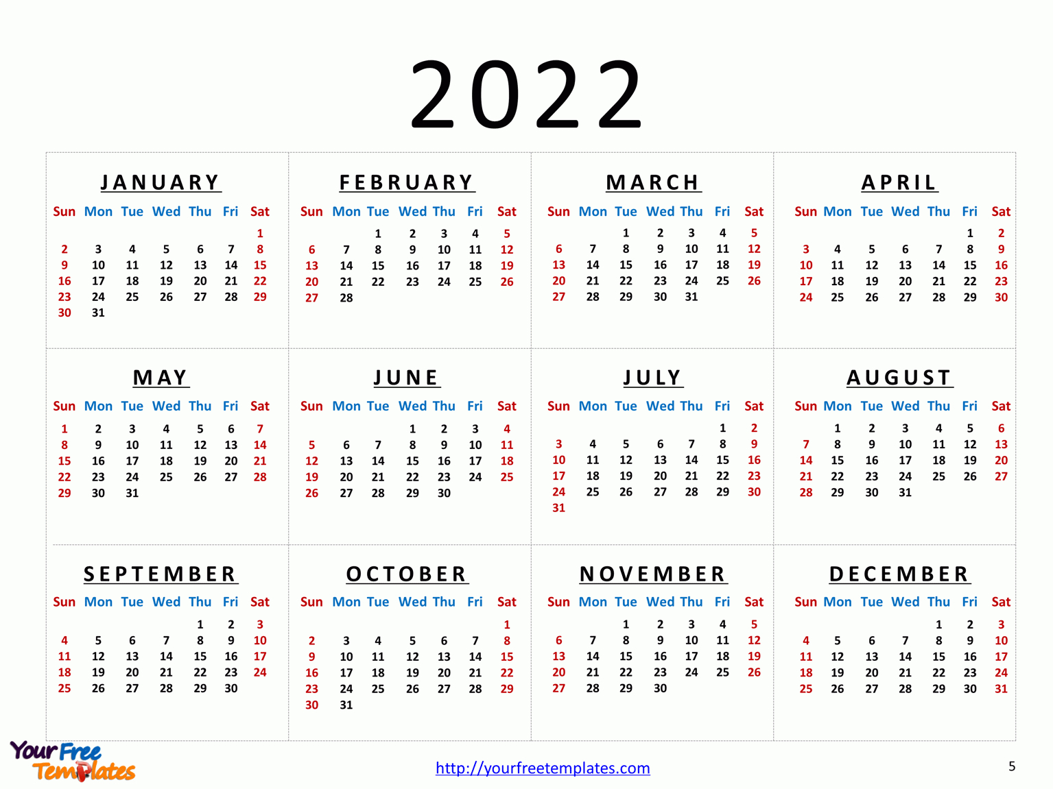 Calendar-2022-5 - Free Powerpoint Template
