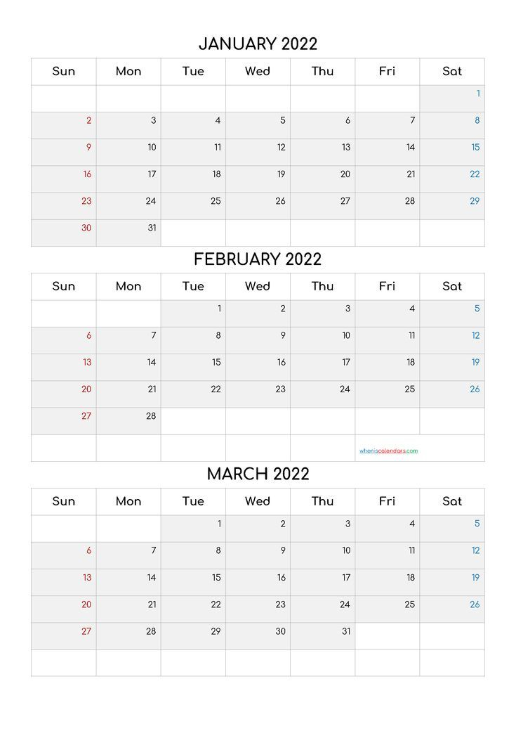 Calendar 2022 Jan Feb March