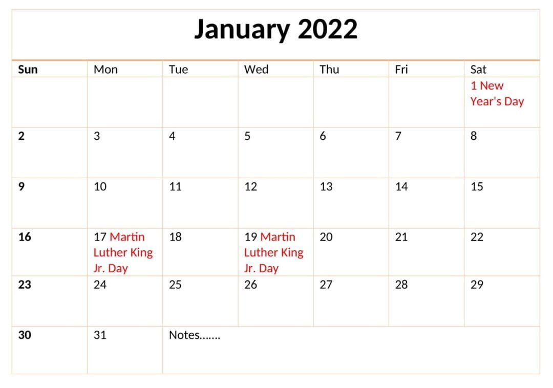 Calendar Holidays Poland 2022