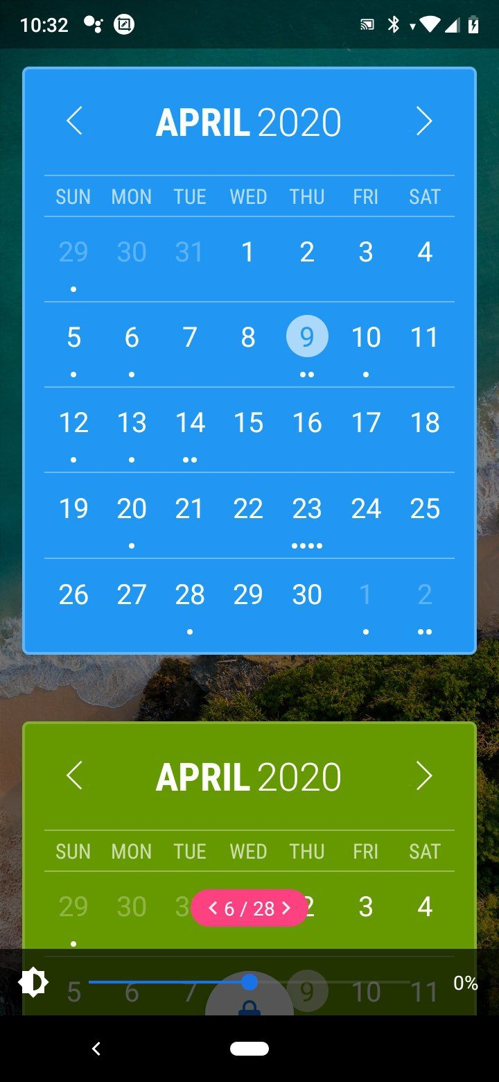 Calendar Widgets