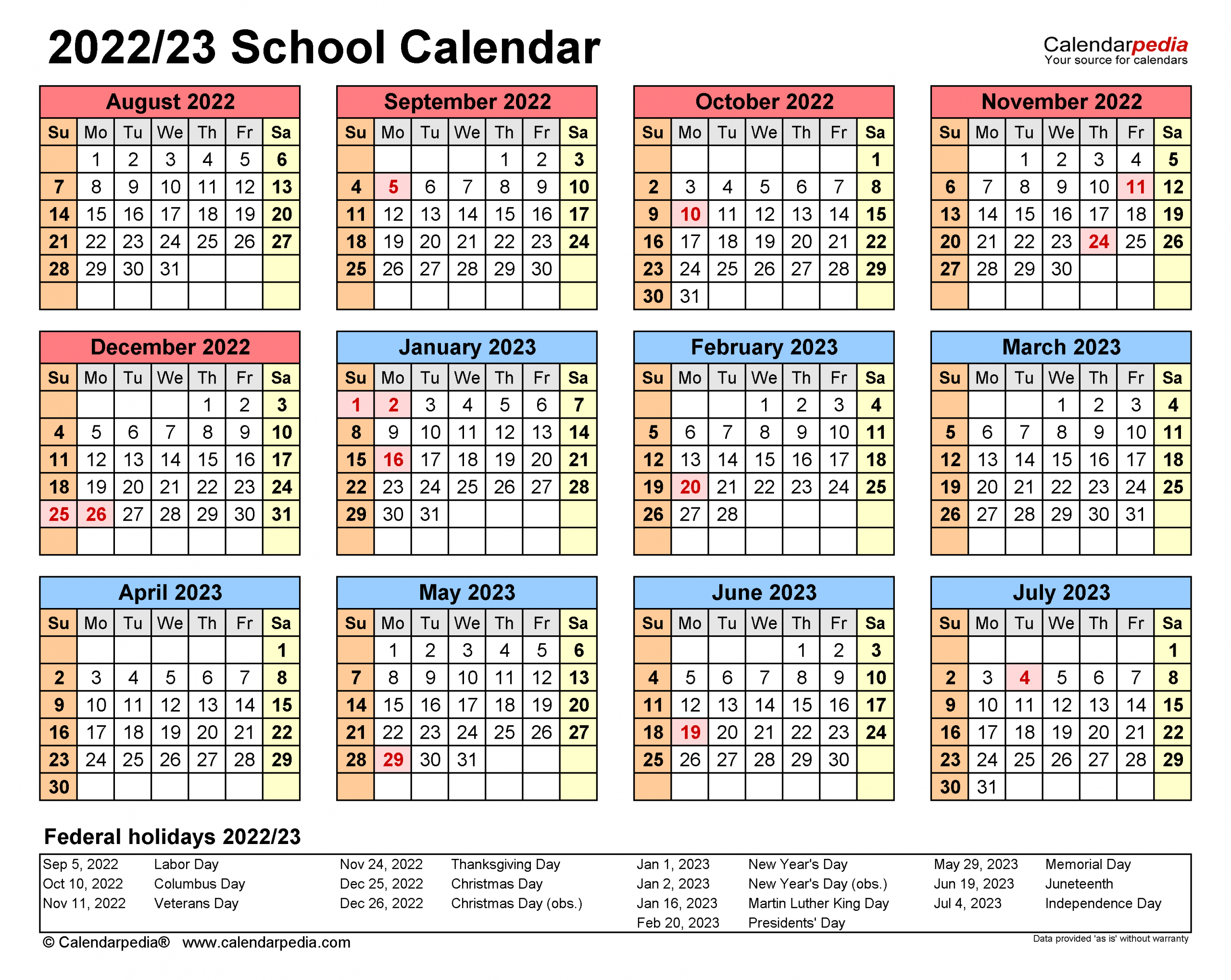 The Virginia School Calendar 2022