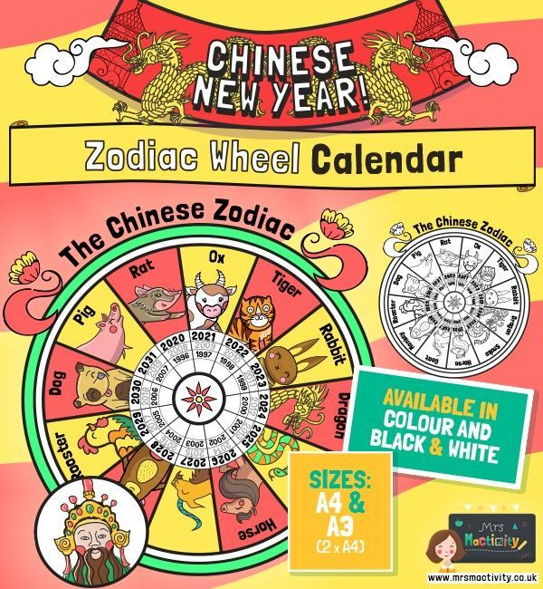 Chinese New Year Zodiac Wheel Calendar | Mrs Mactivity