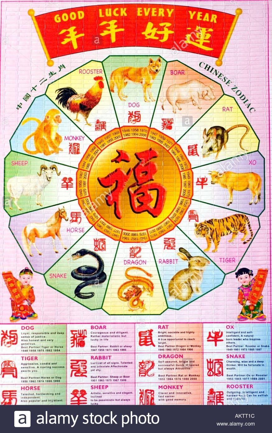 Chinese Zodiac Calendar Year Chart | Month Calendar Printable