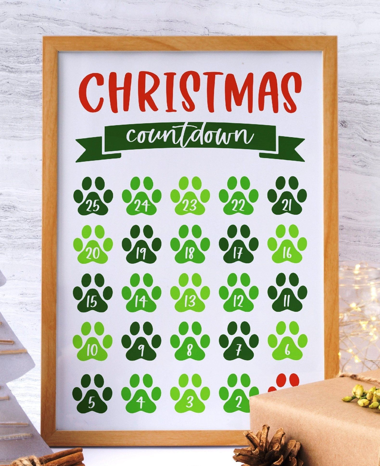 Christmas Countdown Svg. Advent Calendar Svg. Dxf. Cut