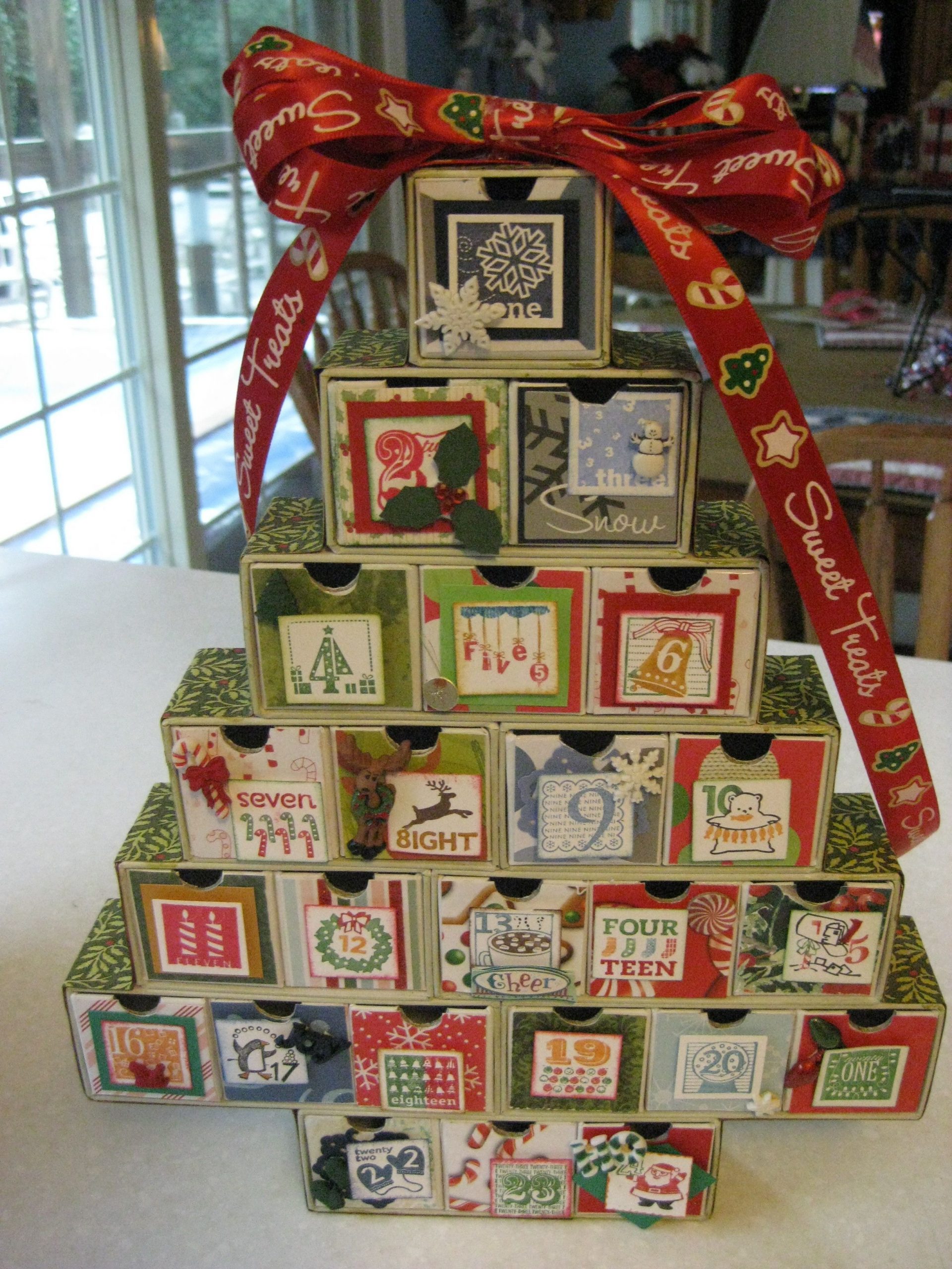Christmas Tree Advent Boxes | Advent Box, Holiday Decor