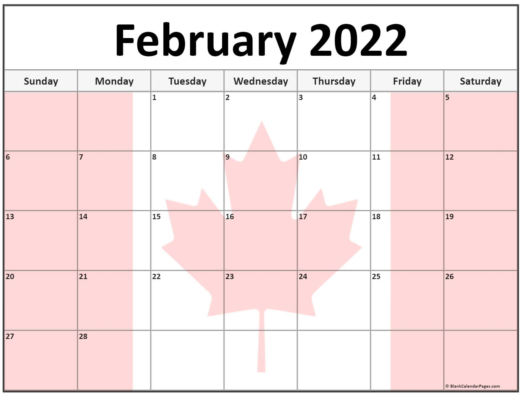 Collection Of February 2022 Photo Calendars With Image