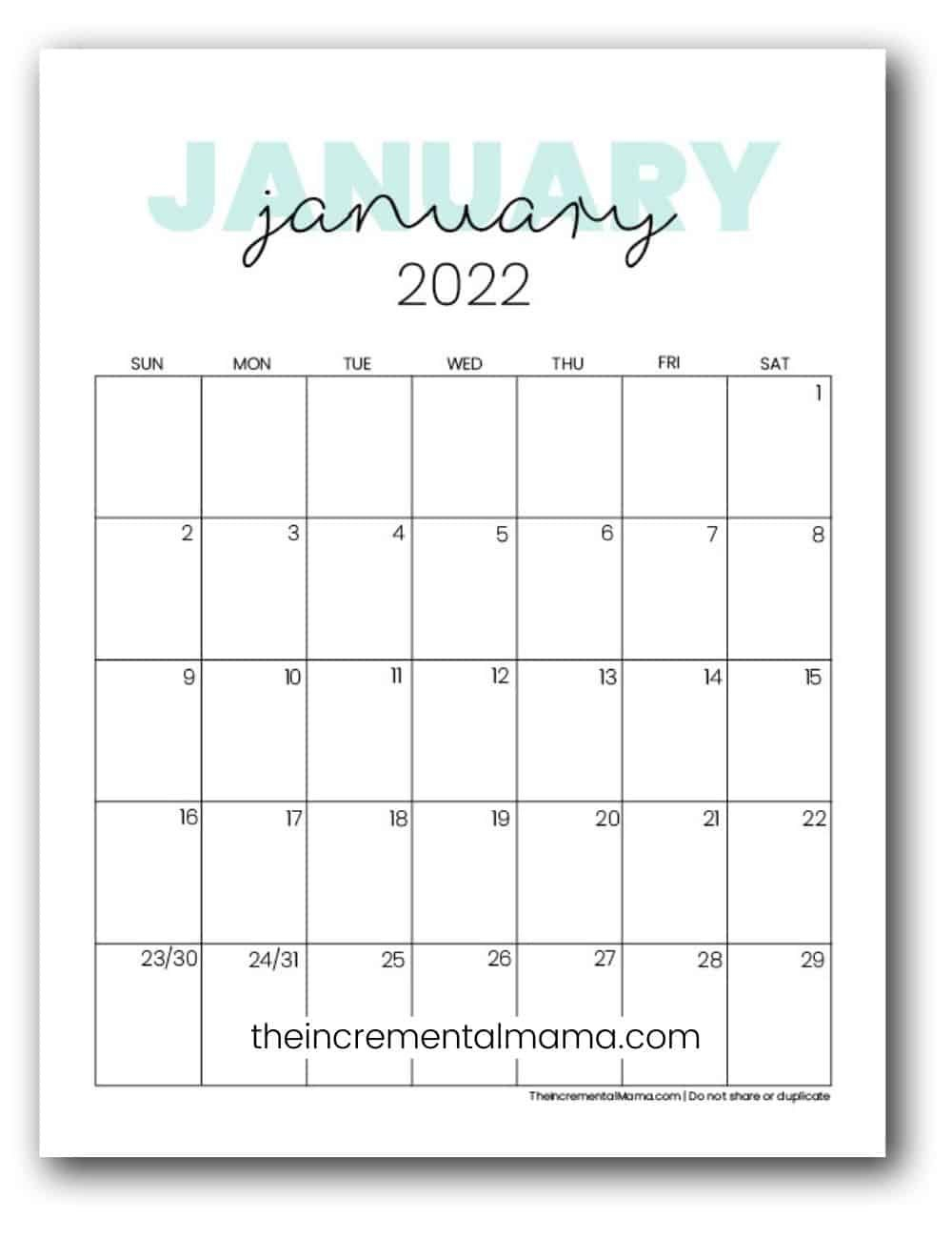 Free Printable Calendar 2022 All Months