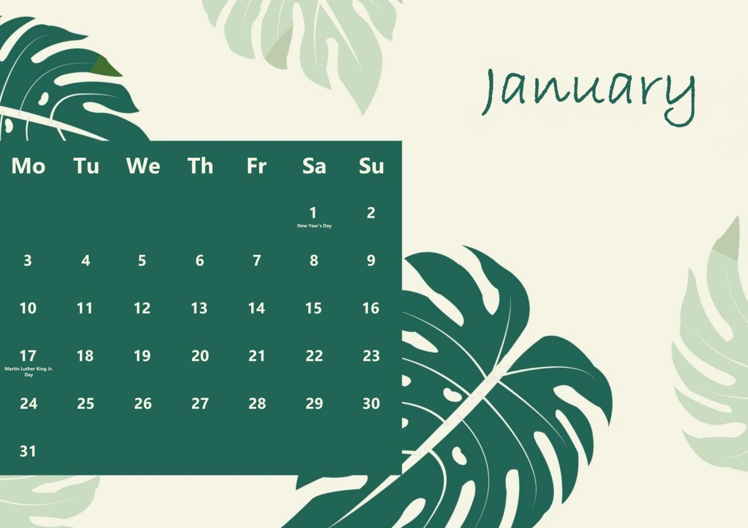 Cute Printable Calendar For January 2022 | Free Printable