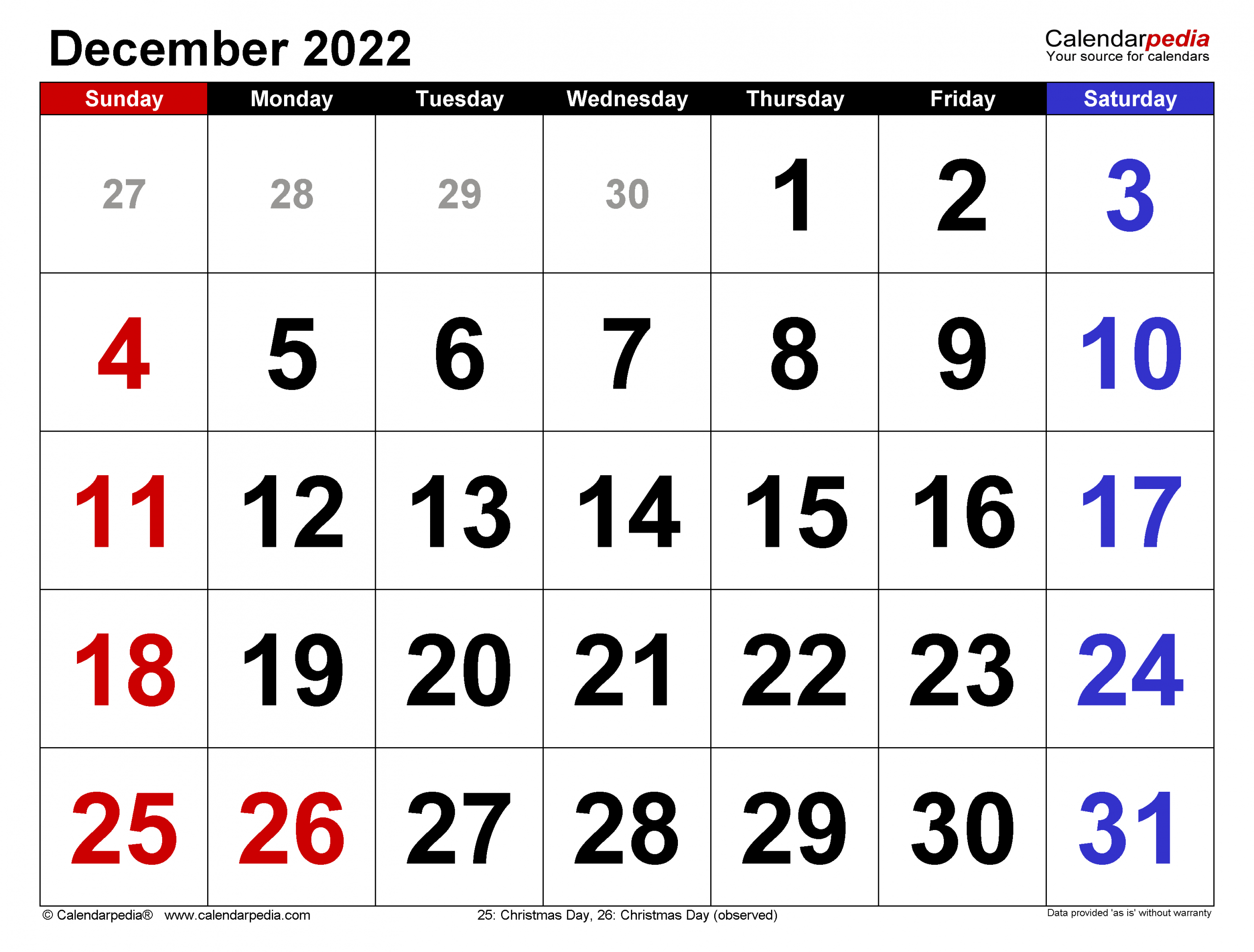 December 2 2022 Calendar - January Calendar 2022