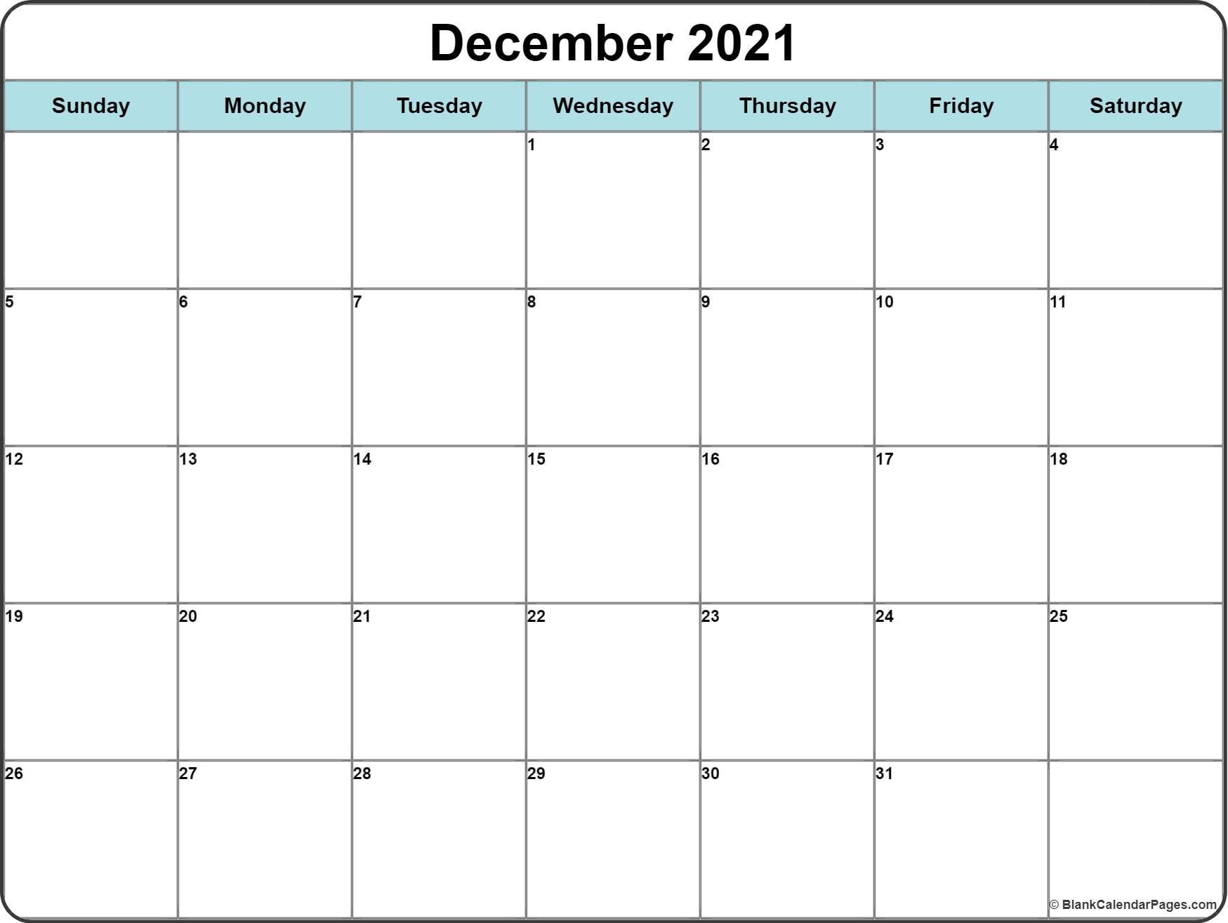 December 2021 Calendar | 51+ Calendar Templates Of 2021