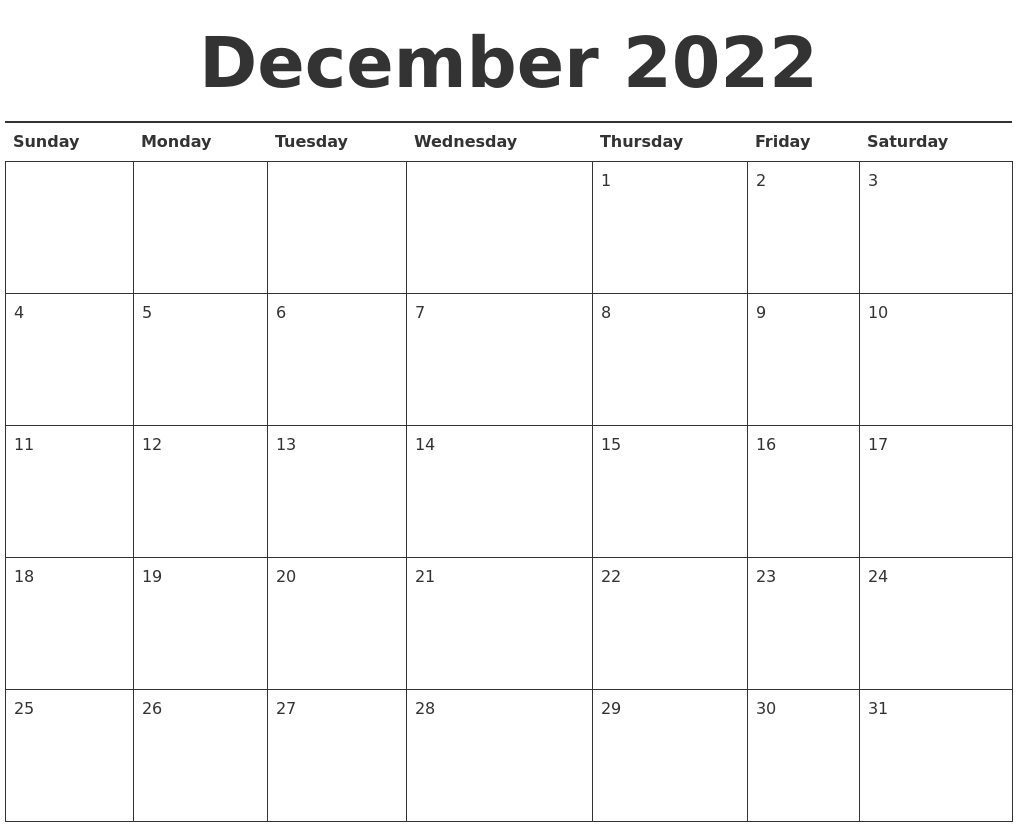 The Printable Calendar October 2022 To December 2022