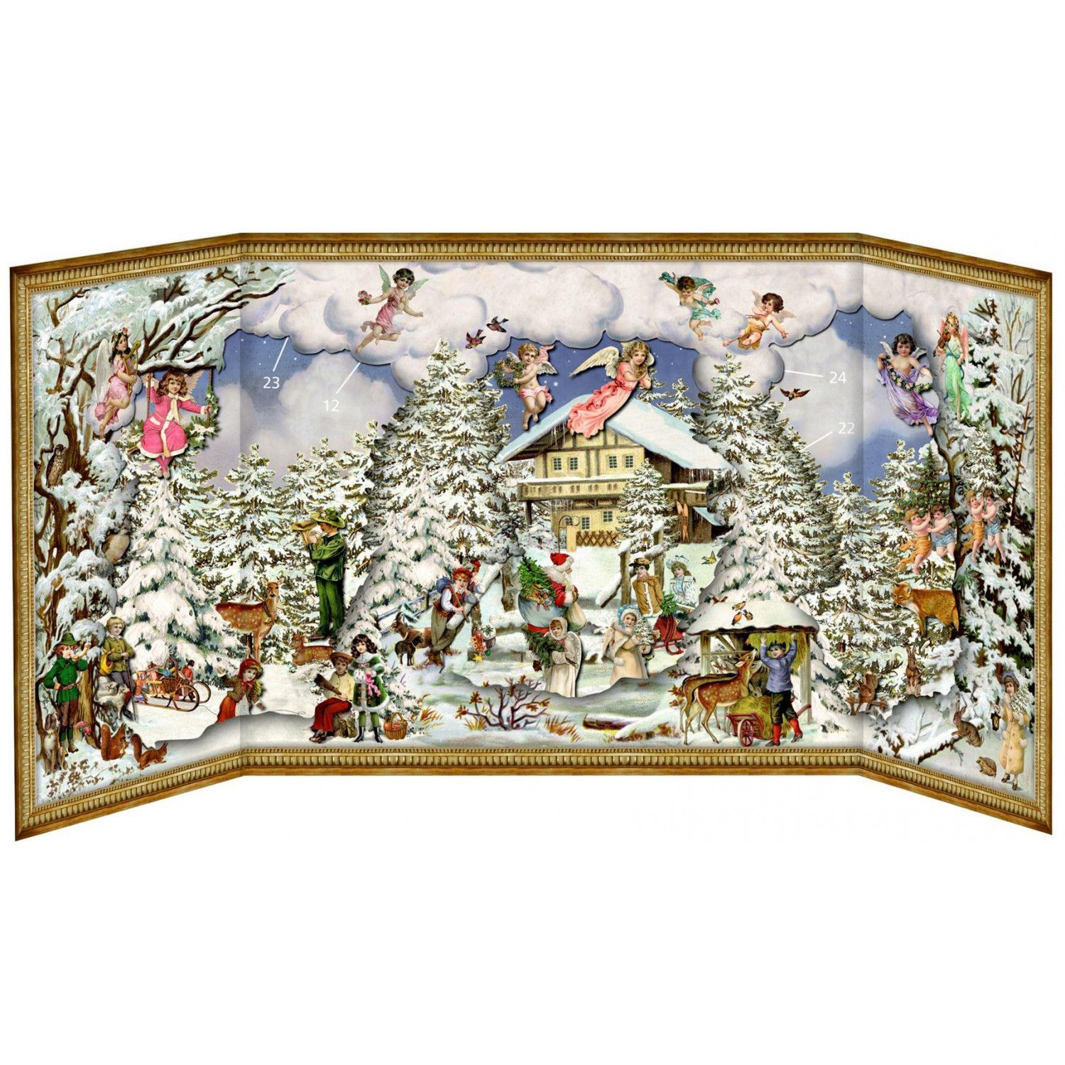Deluxe Traditional Card Advent Calendar Large - Alpine