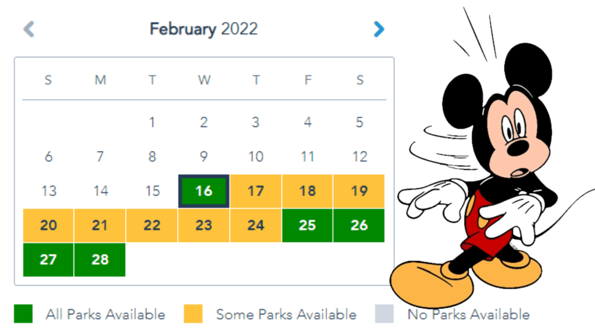 Disney Park Pass Reservations Are Nearly Sold Out As Walt