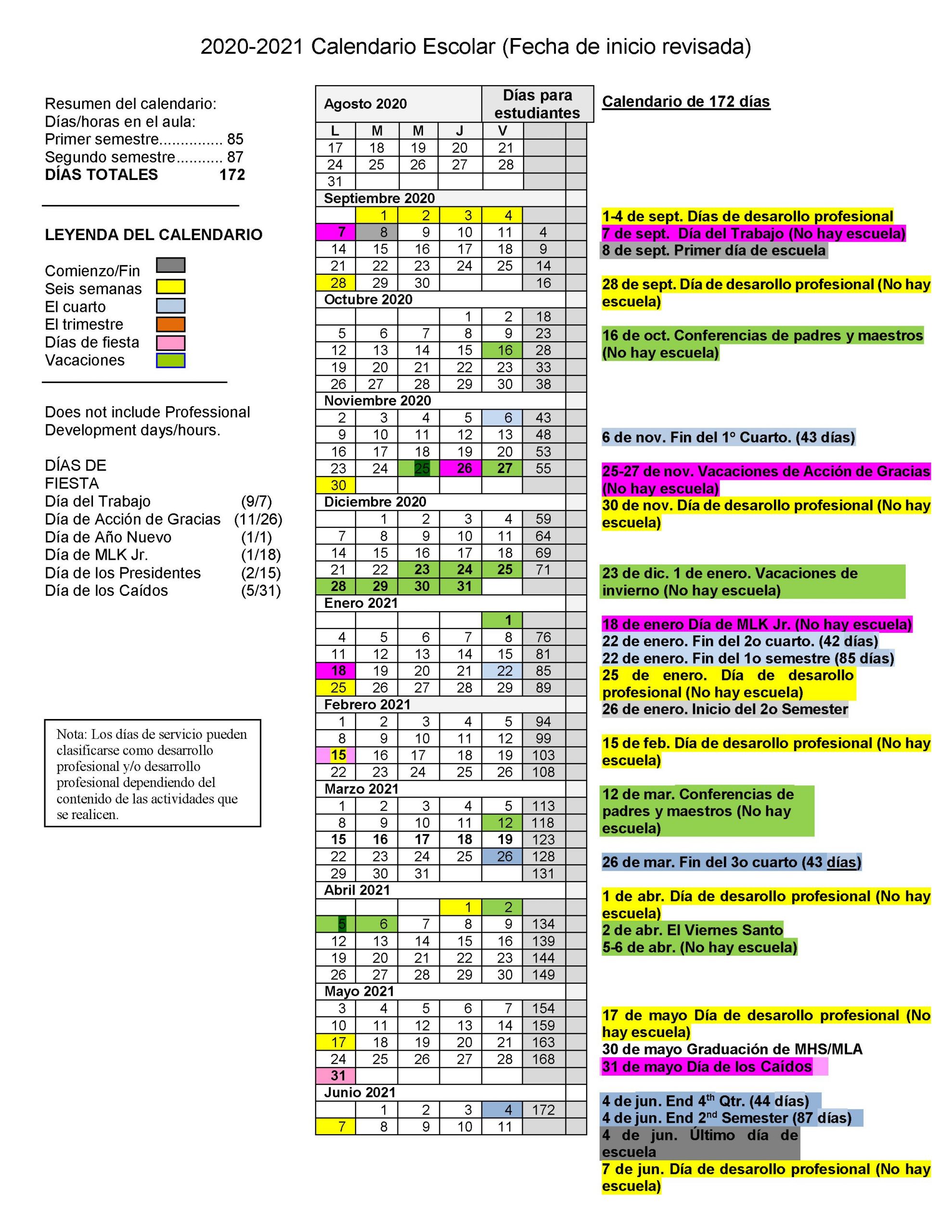 Doe School Calnder 2015-2020 | Printable Calendar 2021-2022