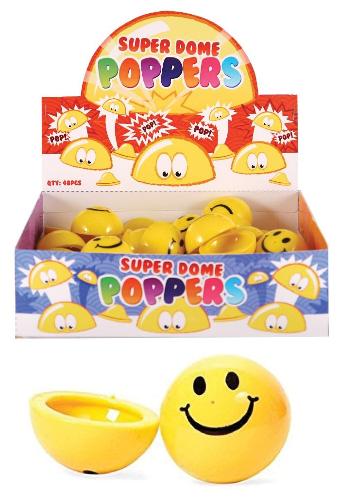 Dome Poppers Smiley Face | Wholesale Jokes &amp; Novelty Toys